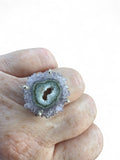 Amethyst Stalactite Solid 925 Sterling Silver Ring 8