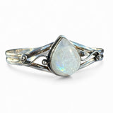 Rainbow Moonstone Solid 925 Sterling Silver Cuff Bracelet