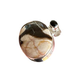 Australian Peanut wood Jasper & Onyx Solid 925 Sterling Silver Pendant