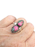 Kingman Cotton Candy Turquoise Solid 925 Sterling Silver Ring 6.5