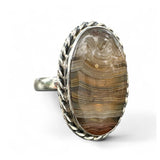 Crazy Lace Agate Solid 925 Sterling Silver Ring 10.5