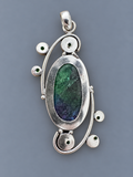 Ruby Zoisite Silver Overlay Pendant