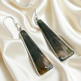 Moss Agate Solid 925 Sterling Silver Earrings