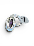 Kingman Purple Mojave Turquoise Solid 925 Sterling Silver Ring 7