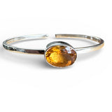 Citrine Solid 925 Sterling Silver Cuff Bracelet