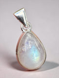 Rainbow Moonstone Solid 925 Sterling Silver Pendant