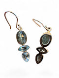 Blue Kyanite & Blue Topaz Solid 925 Sterling Silver Earrings