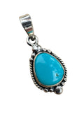 White Water Turquoise Solid 925 Sterling Silver Pendant