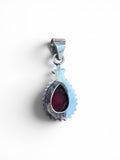Kingman Red Rose Dahlia Solid 925 Sterling Silver Pendant