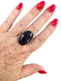 Blue Sandstone Solid 925 Sterling Silver Ring 9