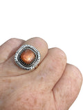 Sunstone Solid 925 Sterling Silver Ring 7