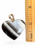 Owyhee Opal Heart Solid 925 Sterling Silver Pendant