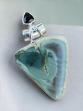 Royal Imperial Jasper & Onyx Solid 925 Sterling Silver Pendant