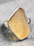 Libyan Glass Solid 925 Sterling Silver Ring Adjustable