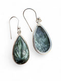 Seraphinite “Angel Stone” Solid 925 Sterling Silver Earrings