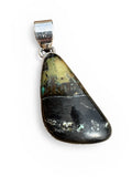 Black Jack Turquoise Solid 925 Sterling Silver Pendant