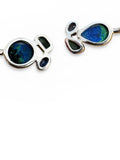 Azurite Malachite & Raw Emerald Solid 925 Sterling Silver Cuff Bracelet