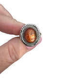 Sunstone Solid 925 Sterling Silver Ring 8.5