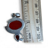 Carnelian Solid 925 Sterling Silver Pendant