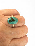 Tibetan Turquoise Solid 925 Sterling Silver Ring 9