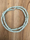 4 mm Light Aquamarine beaded Necklace 18 inches