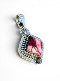 Kingman Red Rose Dahlia Solid 925 Sterling Silver Pendant