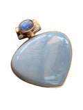 Owyhee Opal & Moonstone Solid 925 Sterling Silver Pendant