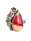 Kingman Red Rose Dahlia Solid 925 Sterling Silver Ring 9
