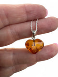 Heart Baltic Amber Solid 925 Sterling Silver Necklace