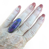 Kingman Purple Mojave Turquoise Solid 925 Sterling Silver Ring 6.5