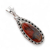 Red Moss Agate Solid 925 Sterling Silver Pendant