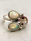 Faceted Ethiopian Opal Solid 925 Sterling Silver Ring 8