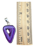 Purple Solar Window Druzy Solid 925 Sterling Silver Pendant