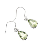 Prasiolite Green Amethyst Solid 925 Sterling Silver Earrings
