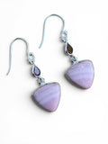 Pink Opal & Garnet Solid 925 Sterling Silver Earrings
