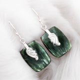 Seraphinite Solid 925 Sterling Silver Earrings