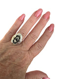 White Buffalo Shadow Box Solid 925 Sterling Silver Ring 9
