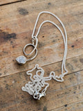 Rainbow Moonstone Solid 925 Sterling Silver Pendant with chain