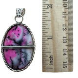 Pink Dendritic Opal Solid 925 Sterling Silver Pendant