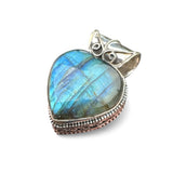 HEART Labradorite Solid 925 Sterling Silver Pendant