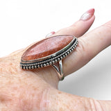 Sunstone Solid 925 Sterling Silver Ring – Size 9