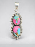Kingman Cotton Candy Turquoise Solid 925 Sterling Silver Pendant