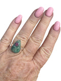 Ruby Fuchsite Solid 925 Sterling Silver Ring 6
