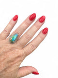 Kingman Peacock Dahlia Solid 925 Sterling Silver Ring 7