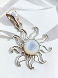 SUN Mother of Pearl Solid 925 Sterling Silver Pendant