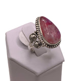 Pink Rainbow Moonstone Solid 925 Sterling Silver Ring various sizes