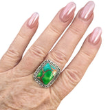 Kingman Peacock Dahlia Solid 925 Sterling Silver Ring 9