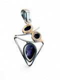 Kingman Purple Turquoise Solid 925 Sterling Silver Pendant