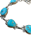 White Water Turquoise Solid 925 Sterling Silver Bracelet