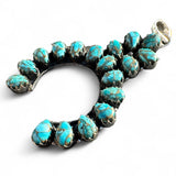 Kingman Blue Copper Turquoise Solid 925 Sterling Silver Naja Pendant